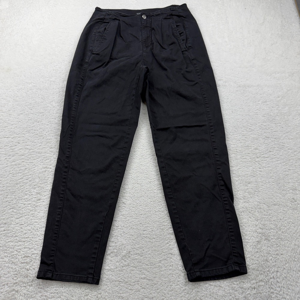 Eileen‎ Fisher Black Pleated Pants Womens Size 6 Cropped Casual Trousers